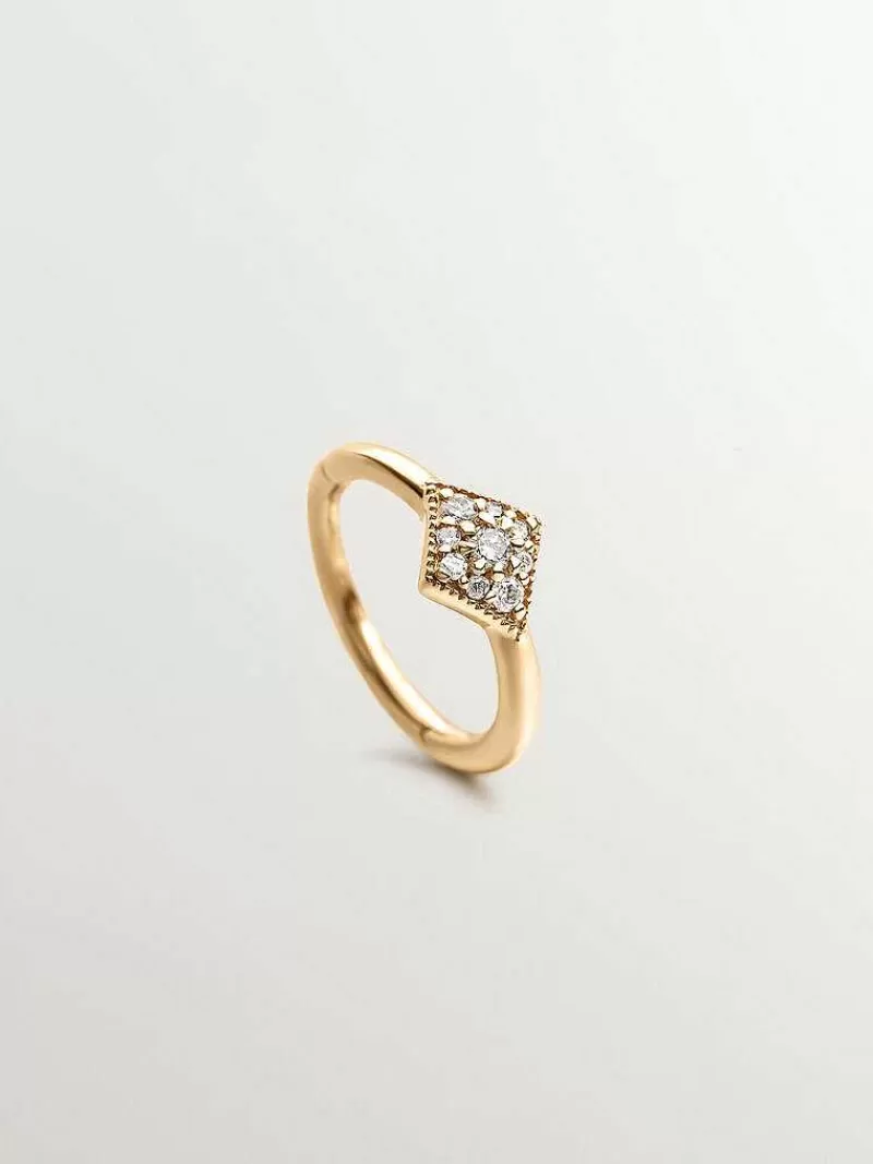 Aristocrazy Pendientes Y Piercings Con Diamantes-Pendiente De Oro Amarillo De 18K Con Diamantes