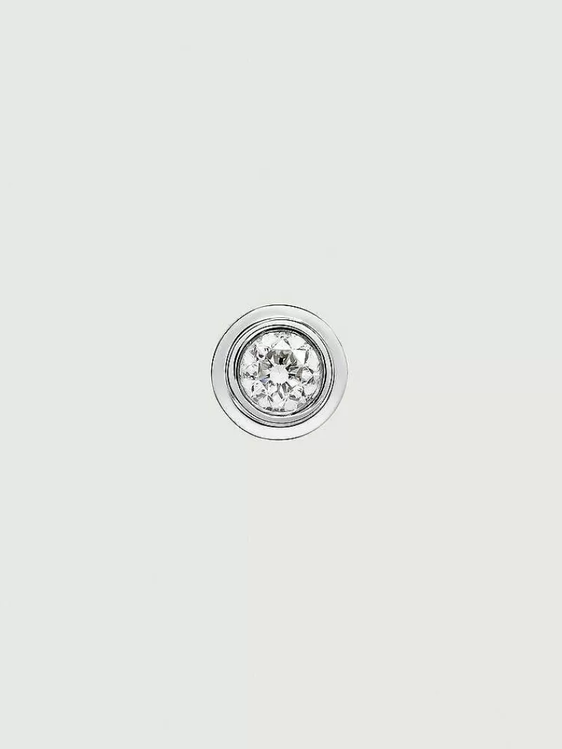 Aristocrazy Pendientes Por Unidad-Pendiente De Oro Blanco De 18K Con Diamantes 0,07 Cts
