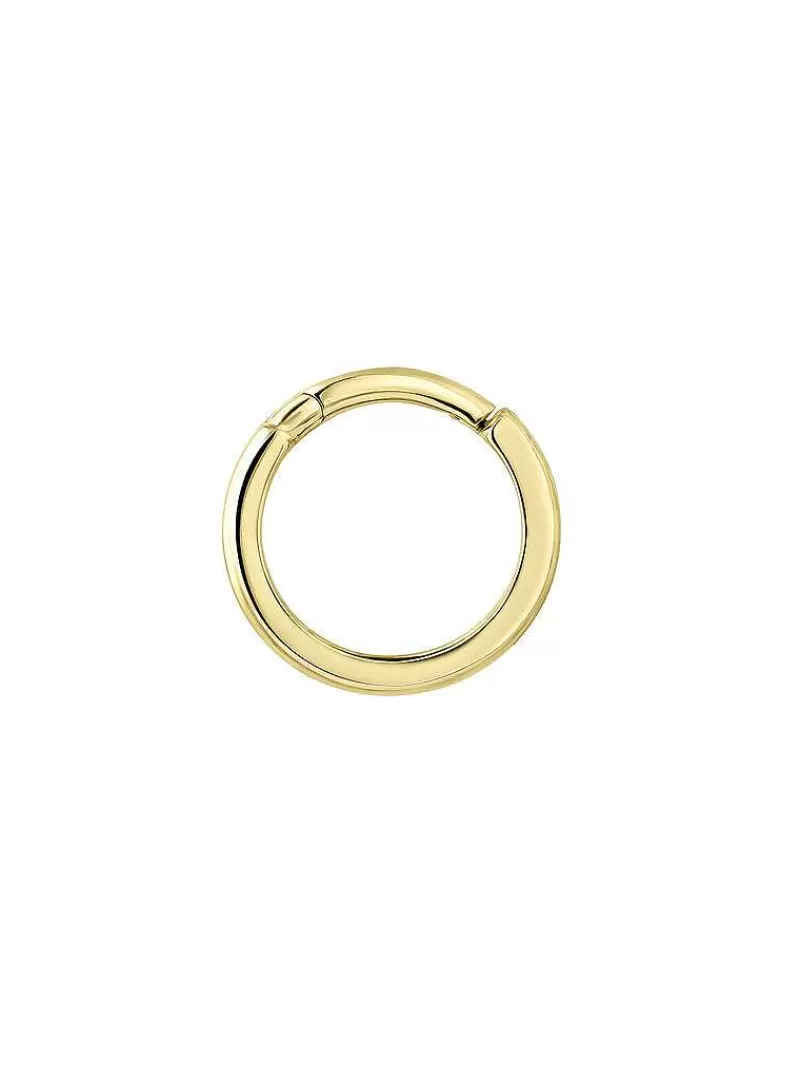 Aristocrazy Pendientes Por Unidad-Pendiente Individual De Aro Ancho De Oro Amarillo De 9K Con Textura