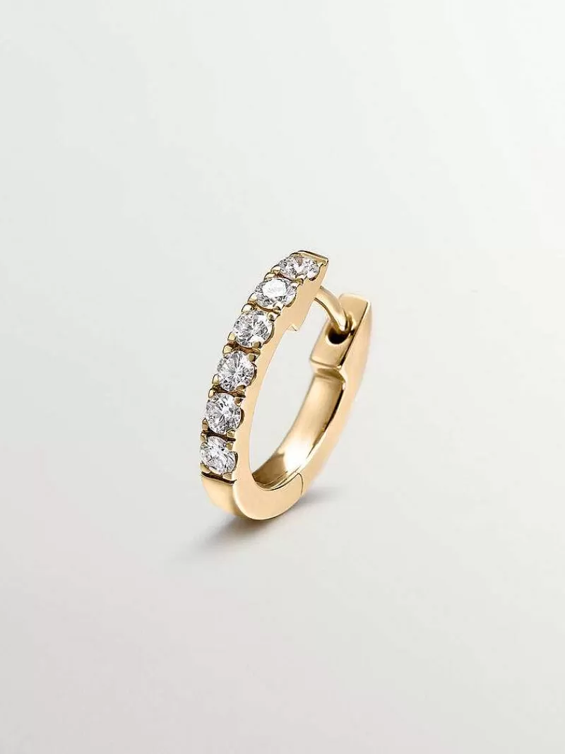 Aristocrazy Pendientes Por Unidad-Pendiente Individual De Aro De Oro Amarillo De 18K Con Diamantes