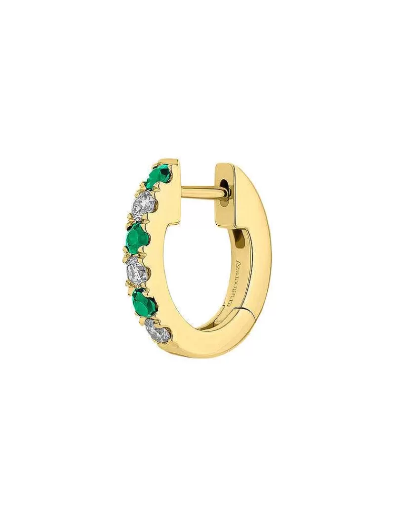 Aristocrazy Pendientes Por Unidad-Pendiente Individual De Aro De Oro Amarillo De 9K Con Esmeraldas Y Diamantes
