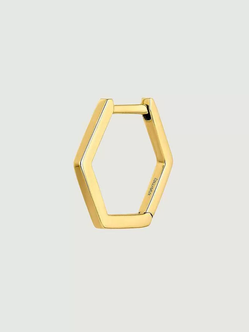 Aristocrazy Pendientes Por Unidad-Pendiente Individual De Aro De Oro Amarillo De 9K Con Forma Hexagonal