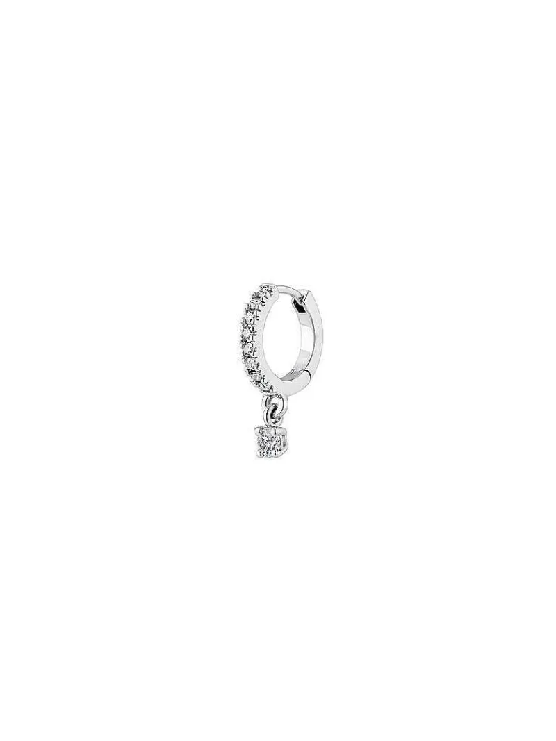 Aristocrazy Pendientes Por Unidad-Pendiente Individual De Aro De Oro Blanco De 18K Con Diamantes