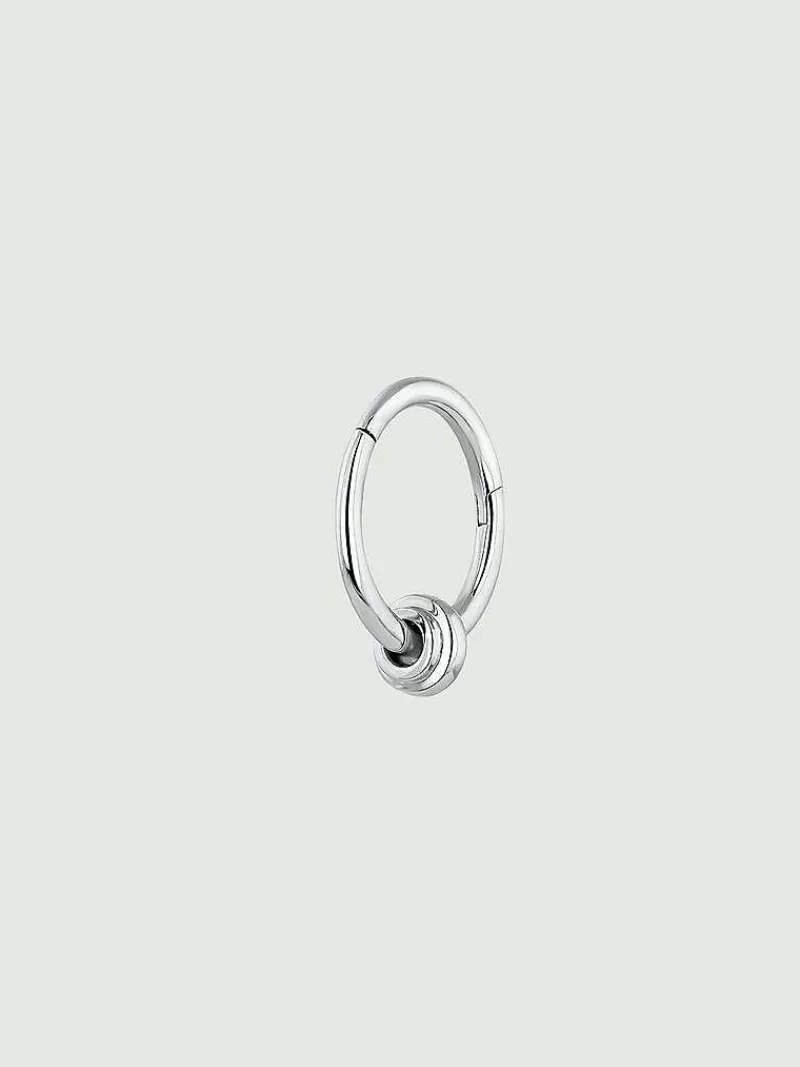 Aristocrazy Pendientes Por Unidad-Pendiente Individual De Aro De Oro Blanco De 9K Con Bolita