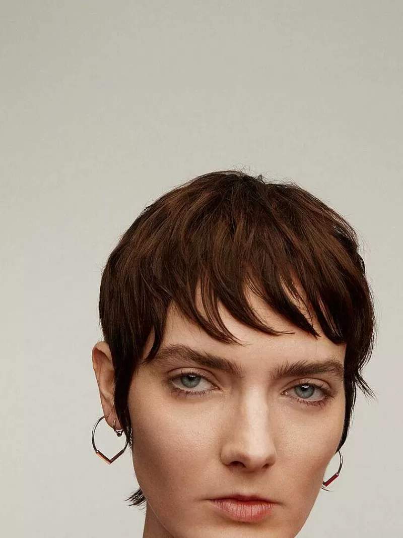 Aristocrazy Pendientes Por Unidad-Pendiente Individual De Aro De Oro Blanco De 9K Con Bolita