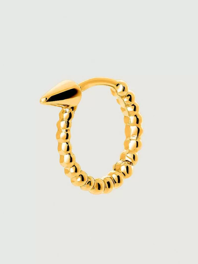 Aristocrazy Pendientes Por Unidad-Pendiente Individual De Aro Pequeno De Oro Amarillo De 9K Con Esferas Y Pincho