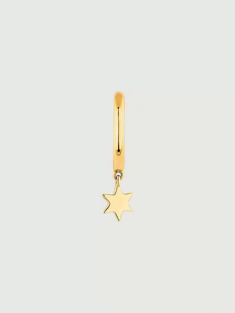 Aristocrazy Pendientes Por Unidad-Pendiente Individual De Aro Pequeno De Oro Amarillo De 9K Con Estrella