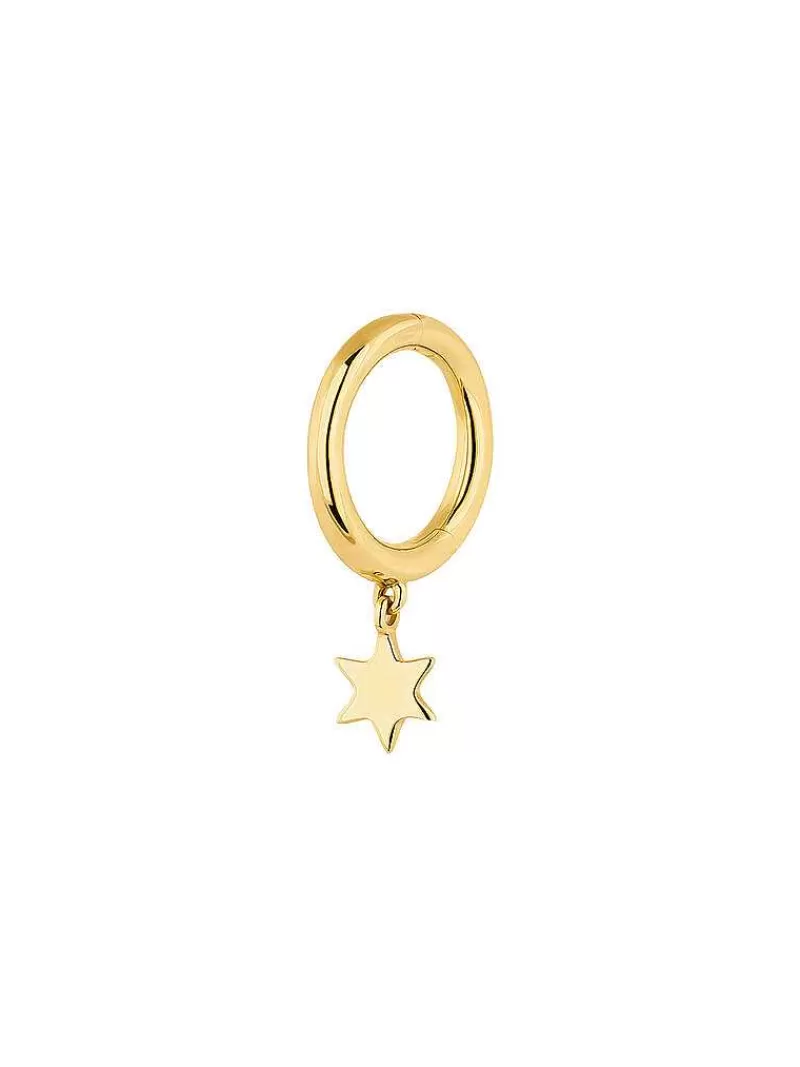 Aristocrazy Pendientes Por Unidad-Pendiente Individual De Aro Pequeno De Oro Amarillo De 9K Con Estrella