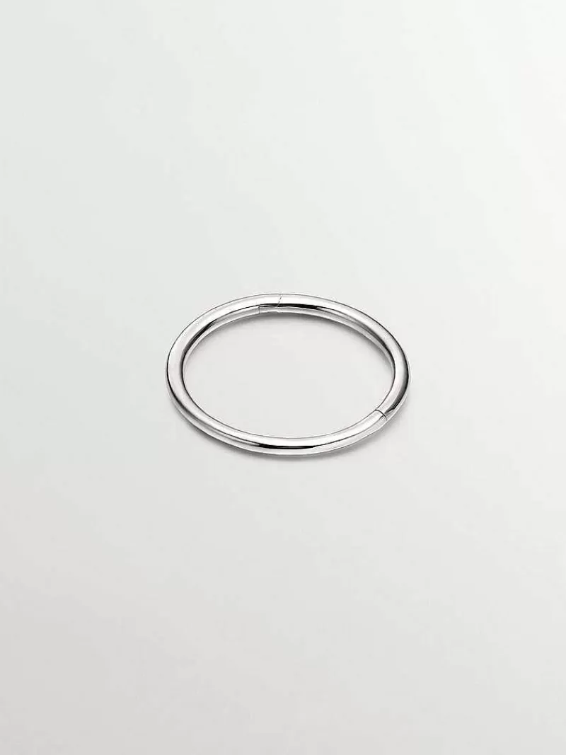 Aristocrazy Pendientes Por Unidad-Pendiente Individual De Aro Pequeno De Oro Blanco De 9K