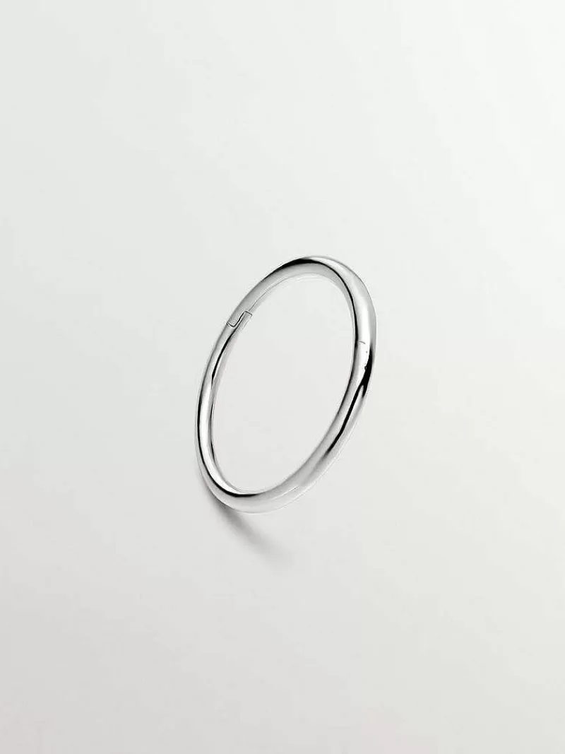 Aristocrazy Pendientes Por Unidad-Pendiente Individual De Aro Pequeno De Oro Blanco De 9K