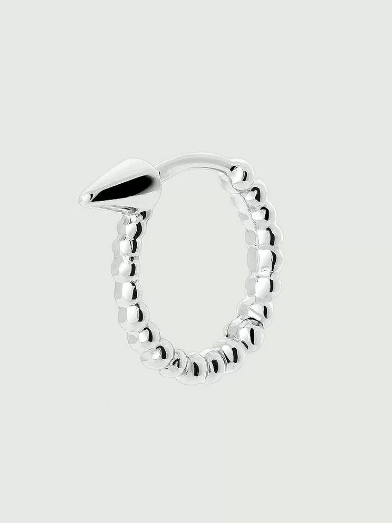 Aristocrazy Pendientes Por Unidad-Pendiente Individual De Aro Pequeno De Oro Blanco De 9K Con Esferas Y Pincho