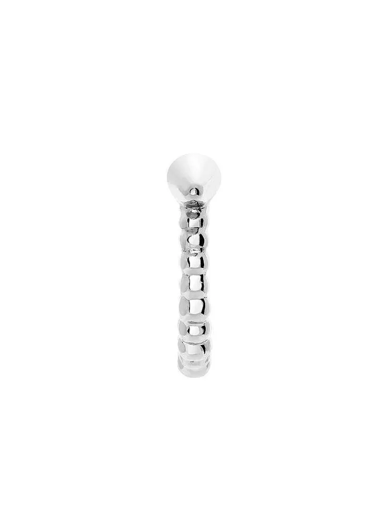 Aristocrazy Pendientes Por Unidad-Pendiente Individual De Aro Pequeno De Oro Blanco De 9K Con Esferas Y Pincho
