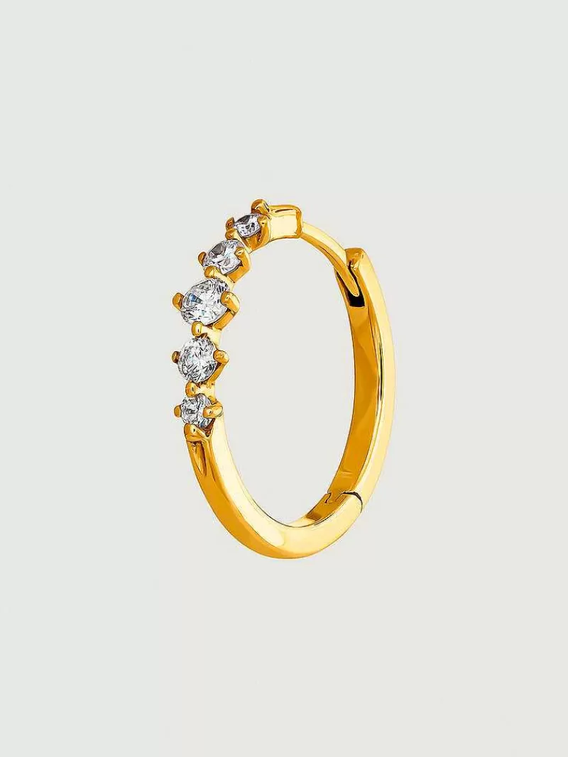 Aristocrazy Pendientes Por Unidad-Pendiente Individual De Oro Amarillo De 18K Con Diamantes