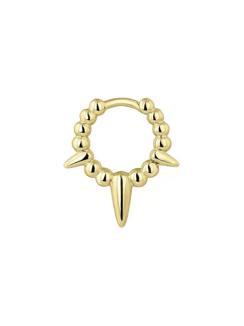 Aristocrazy Pendientes Por Unidad-Pendiente Individual De Oro Amarillo De 9K Con Bolitas Y Pinchos
