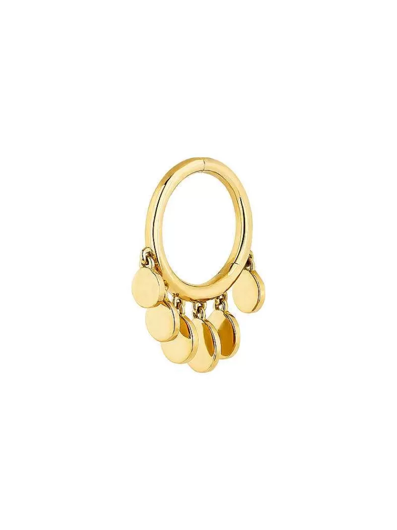 Aristocrazy Pendientes Por Unidad-Pendiente Individual De Oro Amarillo De 9K Con Esferas Colgando