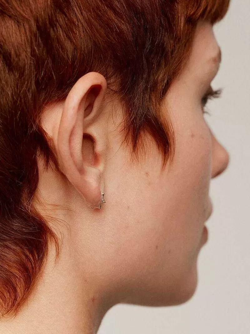 Aristocrazy Pendientes Por Unidad-Pendiente Individual De Oro Amarillo De 9K Con Forma De Estrella