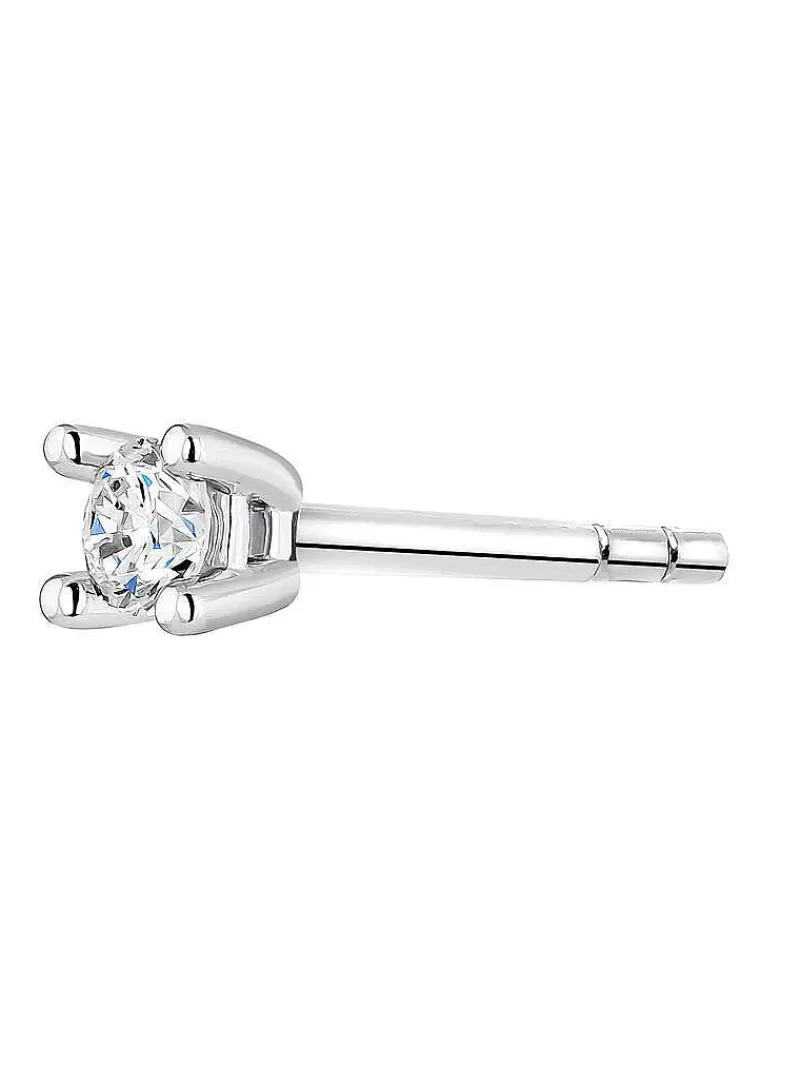 Aristocrazy Pendientes Por Unidad-Pendiente Individual De Oro Blanco De 18K Con Diamante