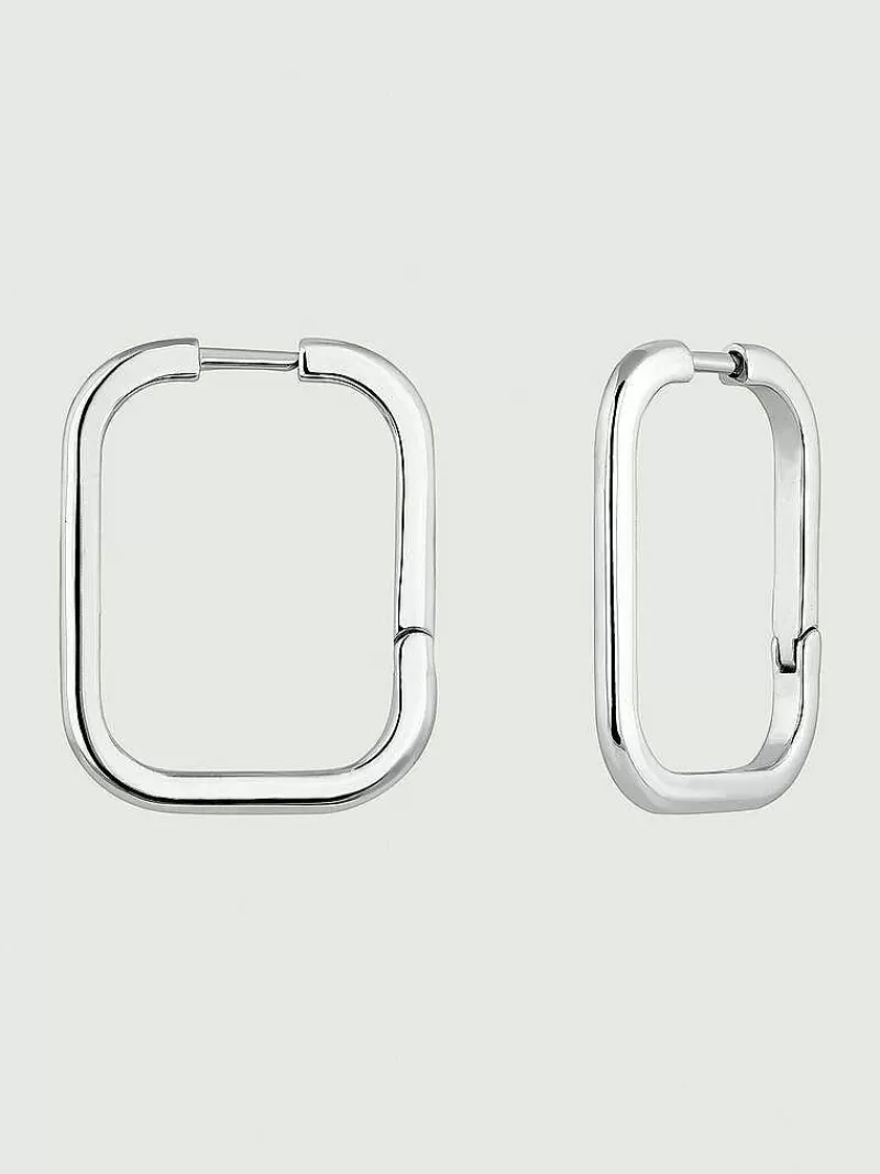 Aristocrazy Pendientes De Plata-Pendientes De Aro Cuadrados Grandes De Plata 925