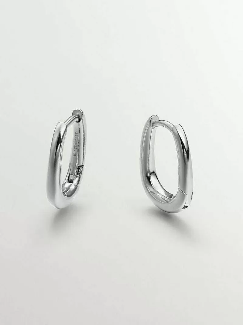 Aristocrazy Pendientes De Plata-Pendientes De Aro Grueso De Plata 925