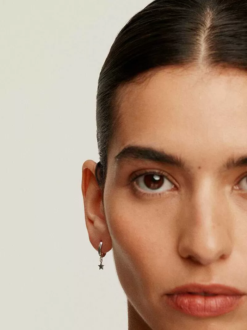 Aristocrazy Pendientes De Plata-Pendientes De Aro Pequenos De Plata 925 Con Estrella