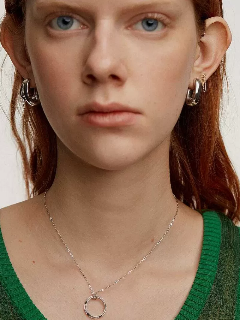 Aristocrazy Pendientes De Plata-Pendientes De Aro Pequenos Ovalados De Plata 925