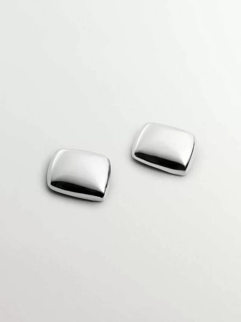 Aristocrazy Pendientes De Plata-Pendientes De Plata 925 Con Forma Cuadrada
