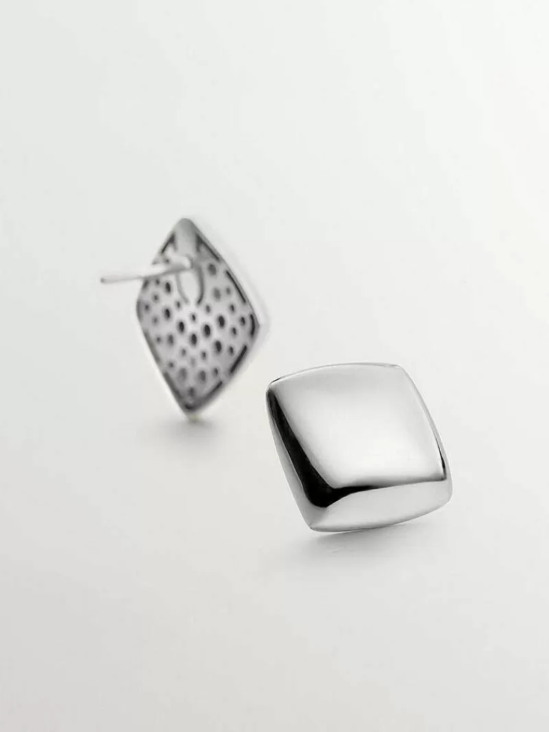 Aristocrazy Pendientes De Plata-Pendientes De Plata 925 Con Forma Cuadrada