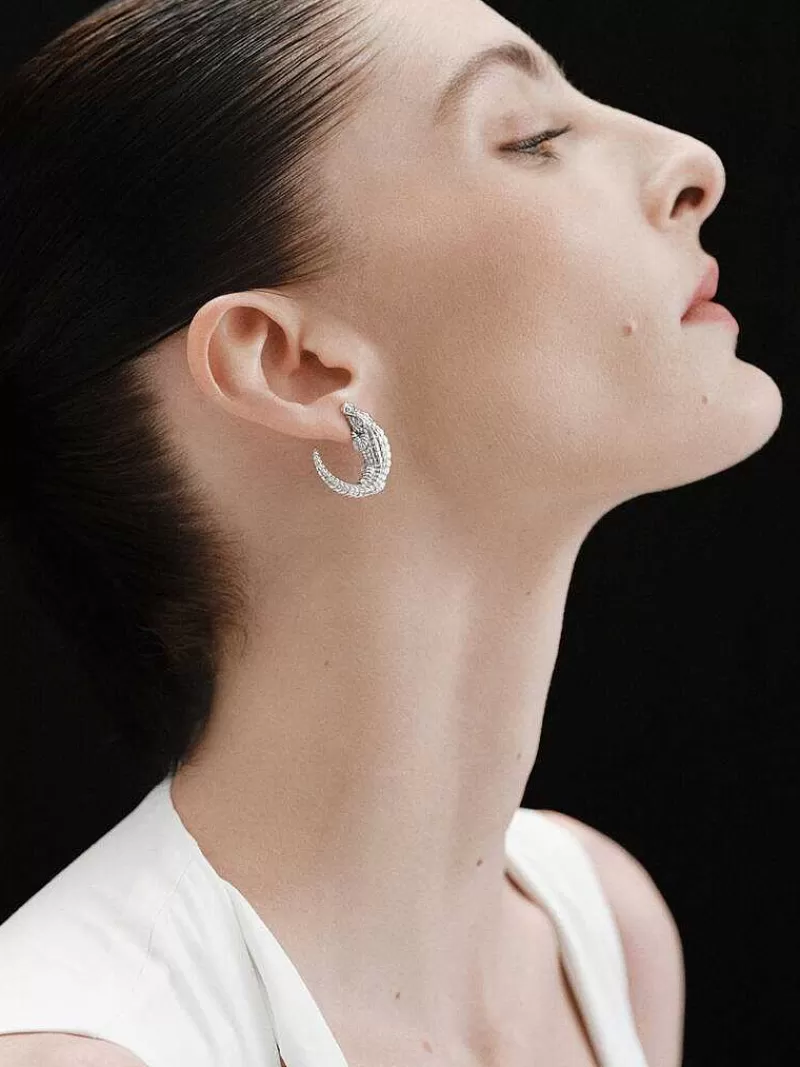 Aristocrazy Pendientes De Plata-Pendientes De Plata 925 Con Forma De Cocodrilo