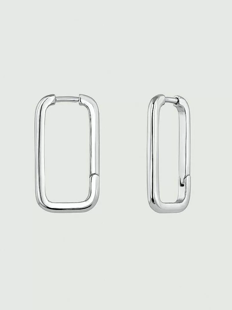 Aristocrazy Pendientes De Plata-Pendientes Rectangulares De Plata 925