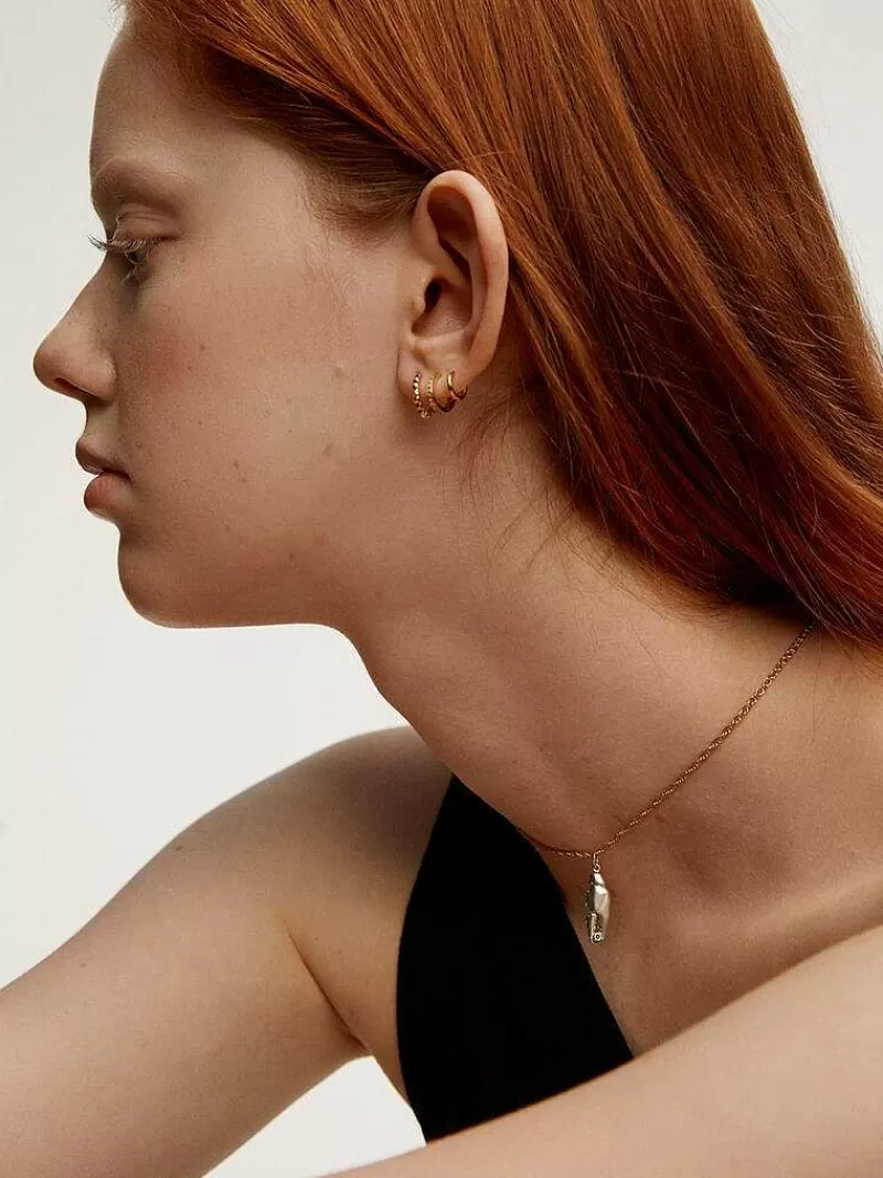 Aristocrazy Pendientes De Plata-Pendientes Trepadores De Plata 925 Banada En Oro Amarillo De 18K Con Topacios Blancos