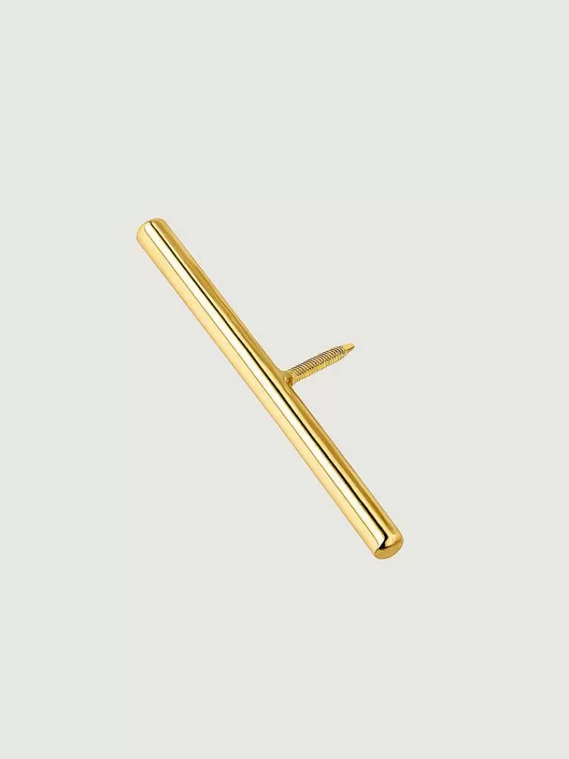 Aristocrazy Piercings De Oro-Piercing Barra Industrial De Oro Amarillo De 18K