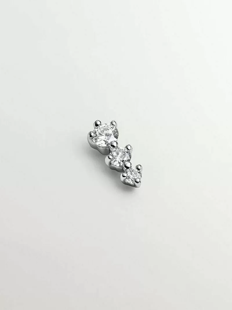 Aristocrazy Pendientes Y Piercings Con Diamantes-Piercing De Oro Blanco De 18K Con Diamantes