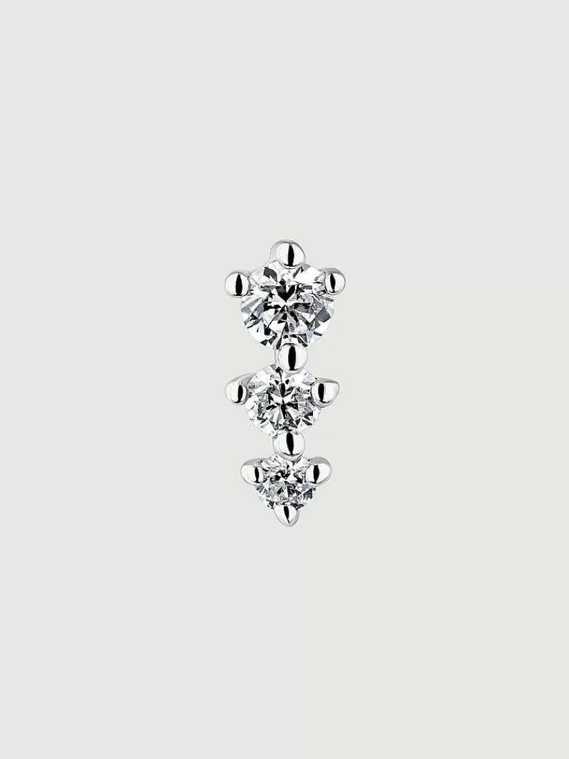 Aristocrazy Piercings Con Diamantes-Piercing De Oro Blanco De 18K Con Diamantes