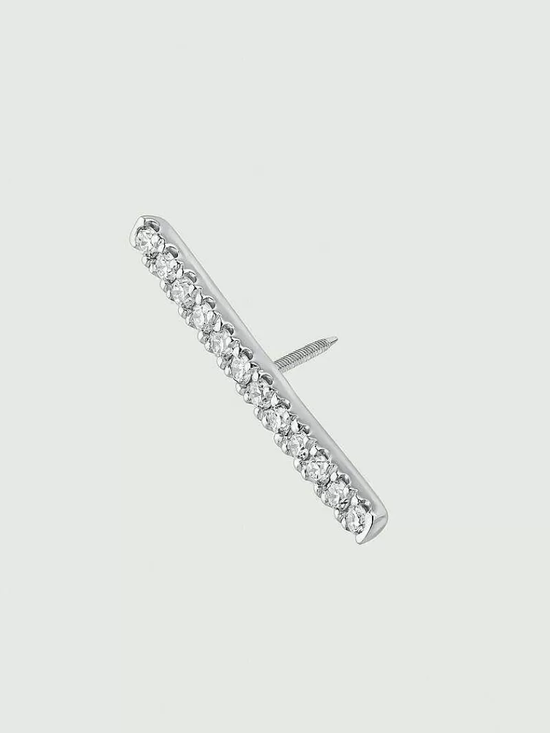 Aristocrazy Piercings Con Diamantes-Piercing De Oro Blanco De 18K Con Diamantes