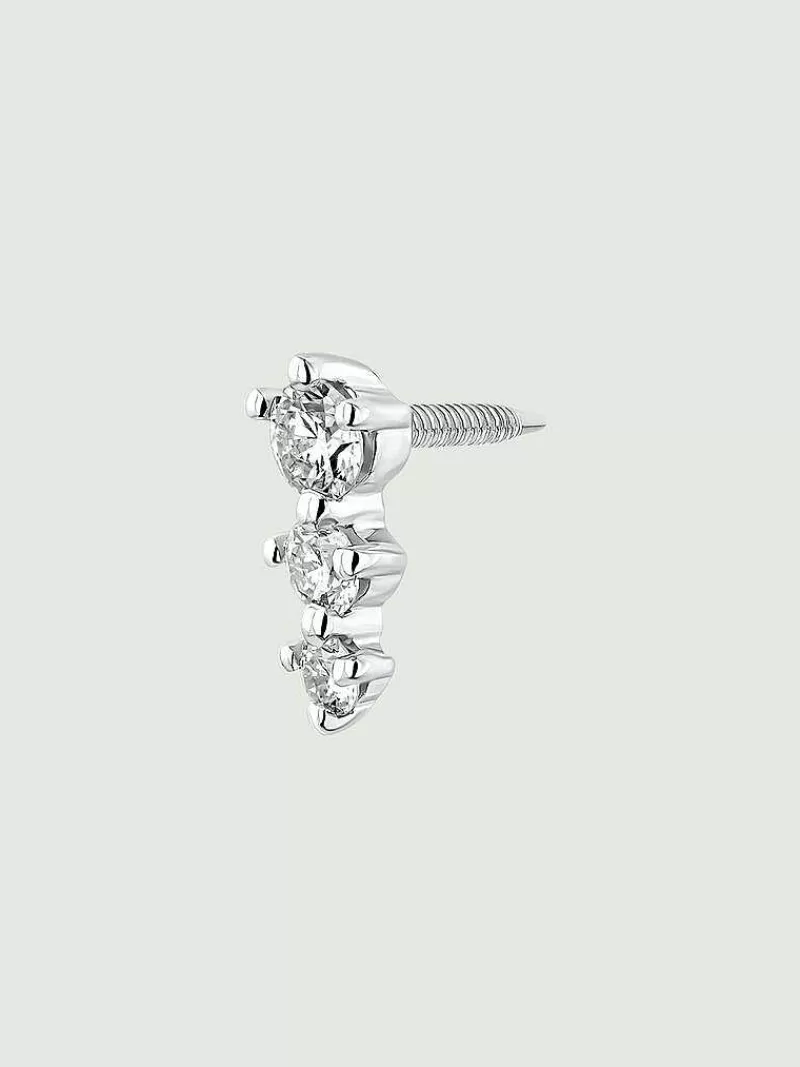 Aristocrazy Piercings Con Diamantes-Piercing De Oro Blanco De 18K Con Diamantes