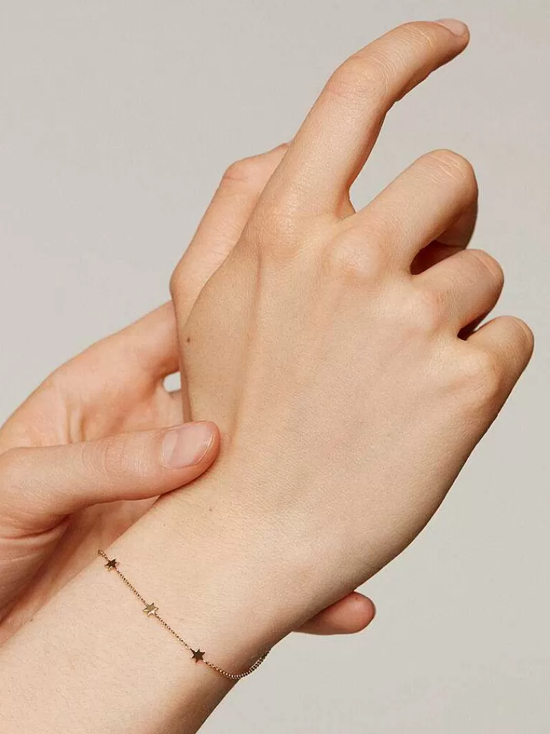 Aristocrazy Pulseras De Oro-Pulsera De Oro Amarillo De 9K Con Estrellas