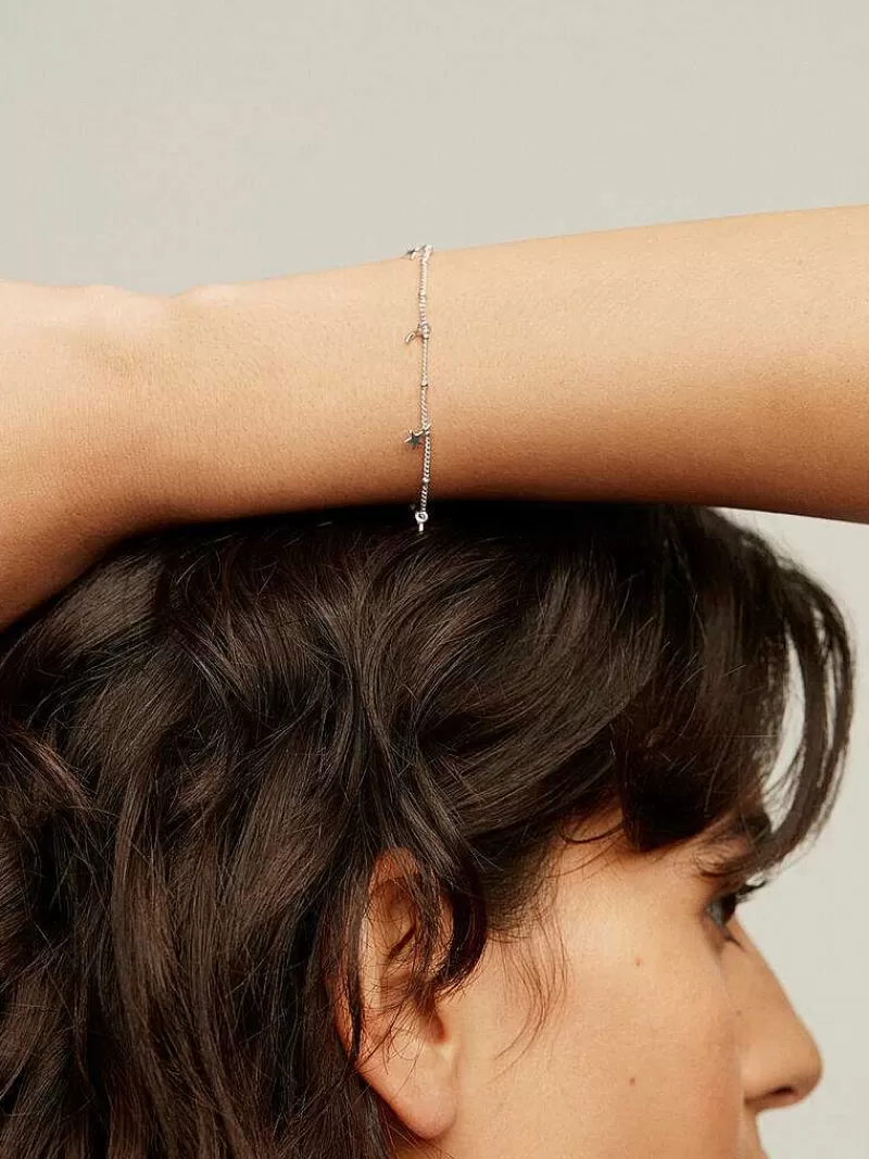 Aristocrazy Pulseras De Plata-Pulsera De Plata 925 Con Lunas Y Estrellas