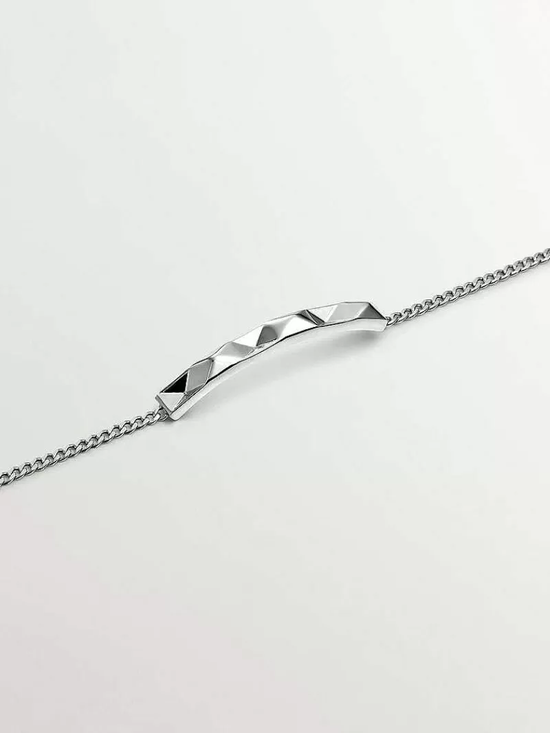 Aristocrazy Pulseras De Plata-Pulsera De Plata 925 Con Textura Geometrica