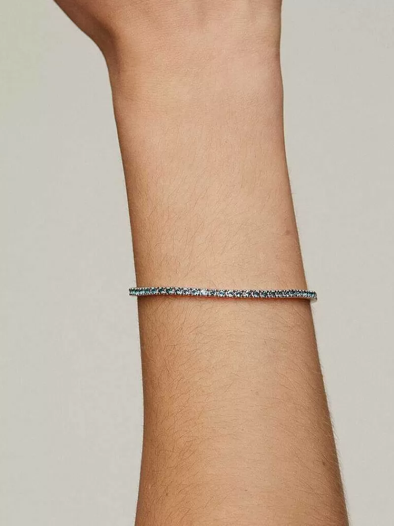 Aristocrazy Brazaletes Y Pulseras Rígidas-Pulsera De Plata 925 Con Topacios Azul London