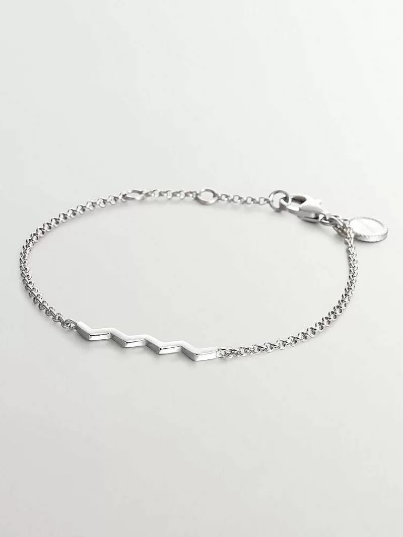 Aristocrazy Pulseras De Plata-Pulsera De Plata 925 Con Zigzag