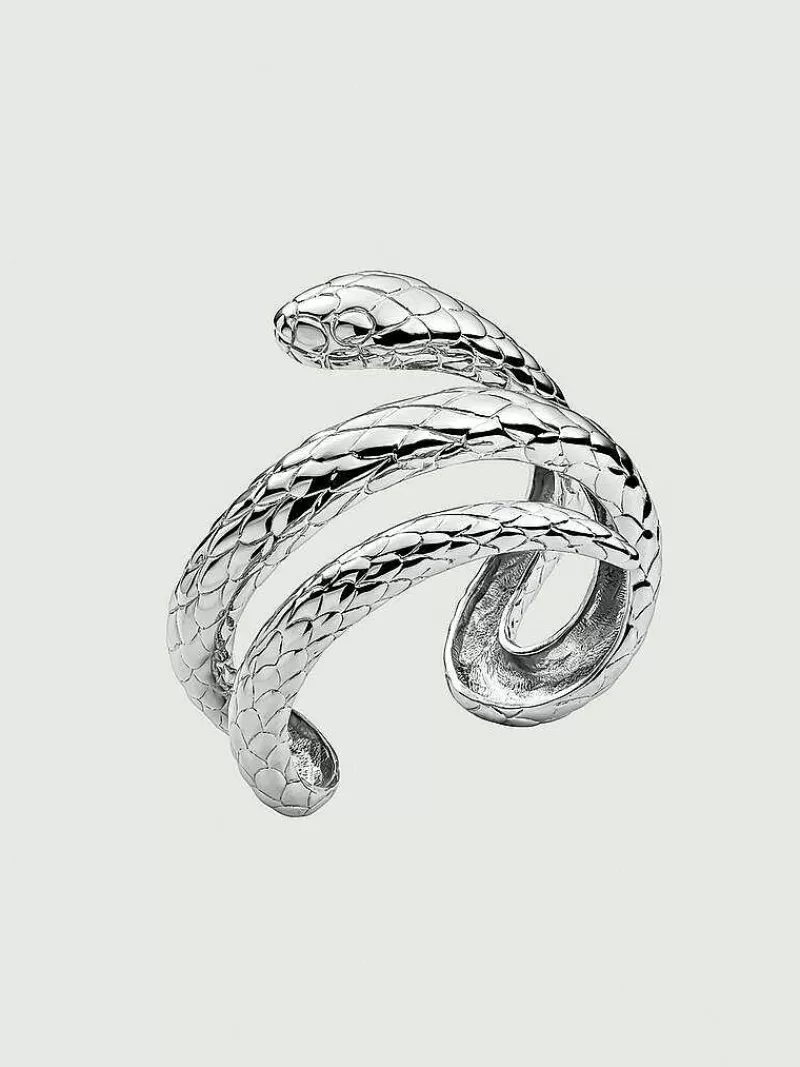 Aristocrazy Brazaletes Y Pulseras Rígidas-Pulsera Rigida De Plata 925 Con Forma De Serpiente