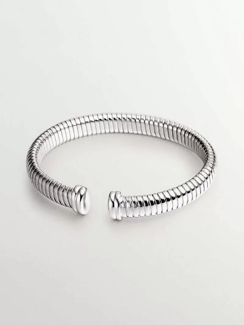 Aristocrazy Brazaletes Y Pulseras Rígidas-Pulsera Tubogas De Plata 925